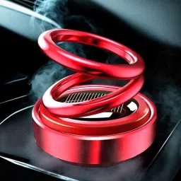 Solar Powered Rotatin Red colour Perfume Car Air Freshener Aroma Oil-5