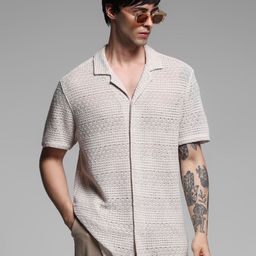 Jack & Jones Men Cuban Collar Textured Casual Shirt-picture-14