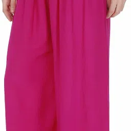 Women Flared Pink Cotton Blend Trousers-image-15
