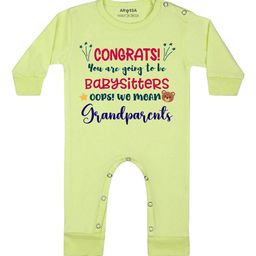 Arvesa Congrats Your Going to Be Grandparents Printed Bodysuit-image-51
