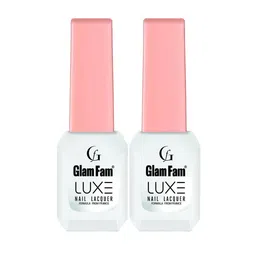 GlamFam Luxe Set Of 2 Glossy Finish Nail Lacquer - 12 ml Each - Topcoat 24-10