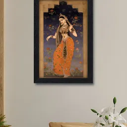 RANDOM Blue & Orange Vintage Royal Indian Lady Printed Wall Art-picture-14