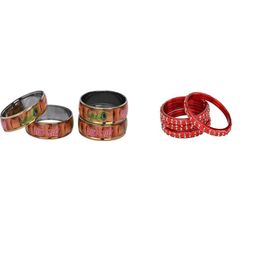 SOMIL Set Of 8 Multi Alloy Artificial Stones & Beads Bangles-picture-47