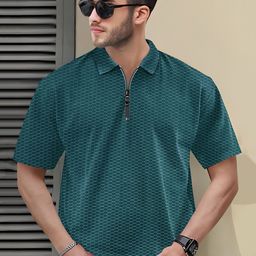 THE BEETEL HOUSE Men Striped Self Design Polo Collar Pockets Regular Fit T-shirt-image-54
