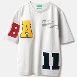 United Colors of Benetton Boys Typography Printed Pure Cotton Applique T-shirt-image-82
