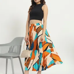 LookShine Printed A-Line Midi Skirts image 5