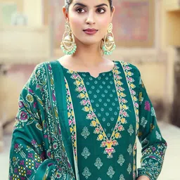DRAVINAM Trends Ethnic Motifs Printed Pashmina Unstitched Dress Material-image-100