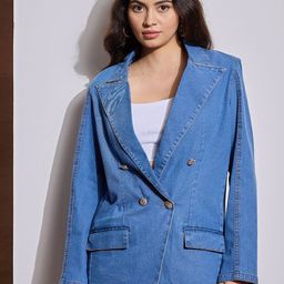 SASSAFRAS Notched Lapel Collar Double-Breasted Blazer-picture-24