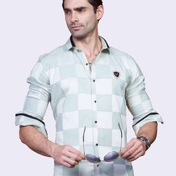ALMATY Men Comfort Slim Fit Opaque Checked Casual Shirt-image-31