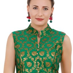 Band collar Women Blouse-image-62