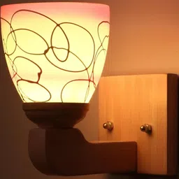 Somil Premium Designer Glass Wall / Night Lamp Elegant & Stylish Dcor Accent for Modern Interiors, color- Pink, White, Size- 20 X 25 X 22 CM-image-96