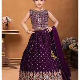 Lagorii Girls Embroidered Ready to Wear Lehenga & Blouse With Dupatta-picture-51
