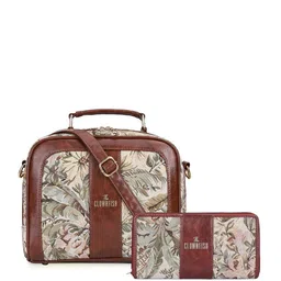 THE CLOWNFISH Floral Printed Structured Sling Bag-9