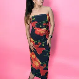 HOW House Of Wear Print Bodycon Midi Dress-image-19