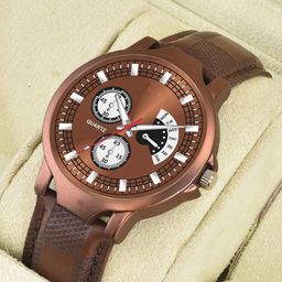 Gopal Shopcart Unisex Embellished Dial & Leather Analogue Watch Brown Aeviyo Dial 1016-image-23