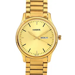 HARBOR Men Brass Dial & Bracelet Style Straps Analogue Watch H_IKT_01_DD_Gold_Gold-53