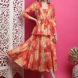 Aawari Women Floral Print Maxi Dress-picture-1