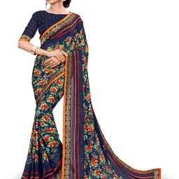 KANOODA Floral Printed Pure Georgette Saree-picture-36