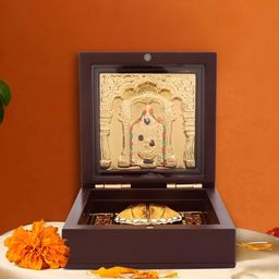 INTERNATIONAL GIFT Gold-Toned Lord Venkateshwar Frame Religious Idol Showpiece-picture-34