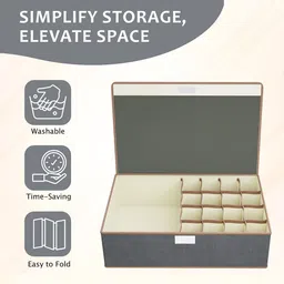 aura Kuber Industries Grey Set of 1 Regular Drawer Organiser Organisers image 5