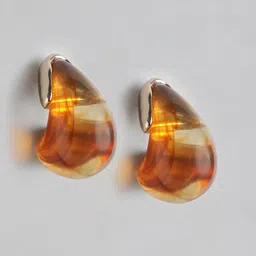 Forever New Gold Plated Teardrop Shaped Half Hoop Earrings-image-85