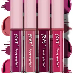 FOPE Set Of 4 Pout Perfect Smudge-Free Liquid Lipstick - 4 ml Each Shade - 01 03 08 10-14