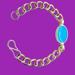 Dynamic Retail Global Men Stainless Steel Turquoise Stone Silver-Plated Link Bracelet-image-93