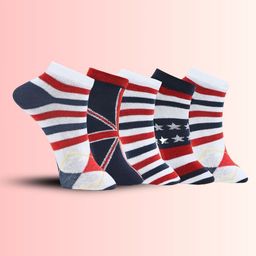 MJE Men Pack Of 5 Patterned Ankle Length Socks-image-101