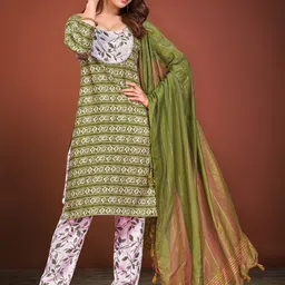 Moda Rapido Floral Printed Round Neck Straight Kurta With Trouser And Dupatta-image-13