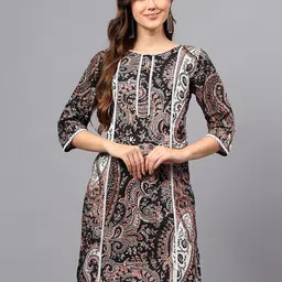 ZARISTAA Paisley Printed Pure Cotton Straight Kurta-picture-24
