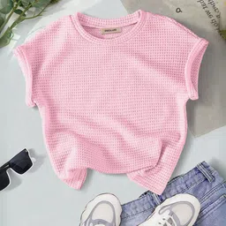 INCLUD Girls Self Design Extended Sleeves Regular Top-picture-9