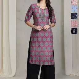 7Threads Women Pack of 6 Printed Regular Straight Kurtas-image-76