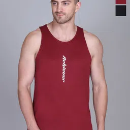 Antiloop Pack Of 3 Printed Round Neck Tank Vest CB3-VSTACH1-BAT1-AWE1-RED-RED-BLK-M-image-90