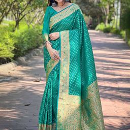 all about you Woven Design Zari Pure Silk Kanjeevaram Saree-image-67
