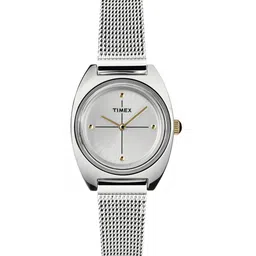 Timex Women Brass Mother of Pearl Dial & Stainless Steel Bracelet Style Straps Analogue Watch TW2T37700UJ-image-32