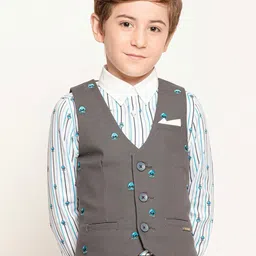 One Friday Boys Printed Woven Waistcoat-image-71