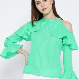Moda Rapido Cold-Shoulder Ruffles Crepe Top-picture-25