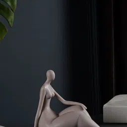 THE ARTMENT Brown Decorative Human Lady Sitting Pose Polyresin Showpiece-image-68