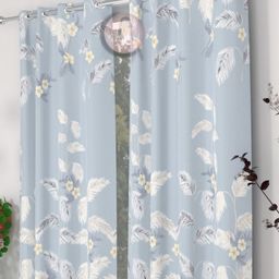 CHHAVI INDIA Beige & White 2 Pieces Floral Printed Light Blocking Door Curtain-image-94