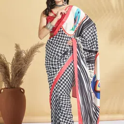 RACHNA Geometric Printed Block Print Saree image 5
