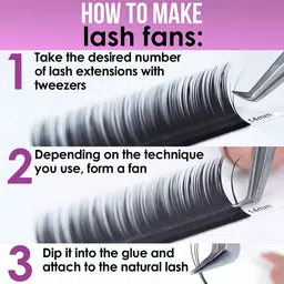 STACY LASH 20-Rows Individual False Eyelash Extensions - Curl D image 3