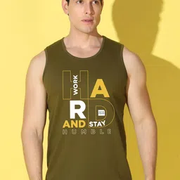 WOOSTRO Printed Gym Innerwear Vest VWS26 HARD OLIVE-image-19