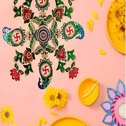 Kala Samarpan Green & Red Textured Festive Decors image 3