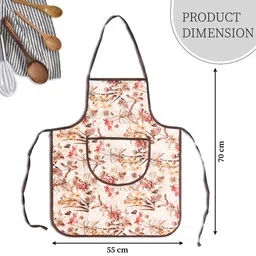 Kuber Industries 2-Pcs Cream-colored & Red Printed Waterproof Apron image 3