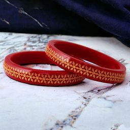 LUCKY JEWELLERY Sankha Bengali Pola Bangles-image-14