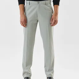 Snitch Men Textured Slim Fit Wrinkle Free Trousers-image-97