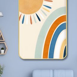 Livin'luxe White & Yellow Wooden Abstract Painting Wall Art-image-37