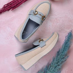 Jove Women Colourblocked PU Loafers-image-31