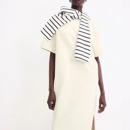 H&M Long T-shirt Solid Round Neck Maxi Dress-image-17