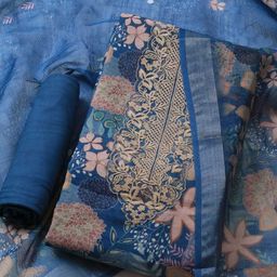 Meena Bazaar Embroidered Linen Unstitched Dress Material-image-53